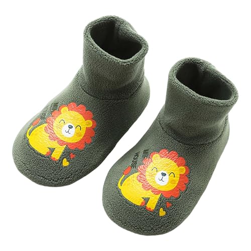 Krabbelsocken Baby - Lauflernschuhe GefüTtert Kleinkindschuhe Rutschfeste stoppersocken Baumwolle Bodenschuhe Gummisohle hallenturnschuhe Stricken krabbelsocken für Mädchen Junge von Generic
