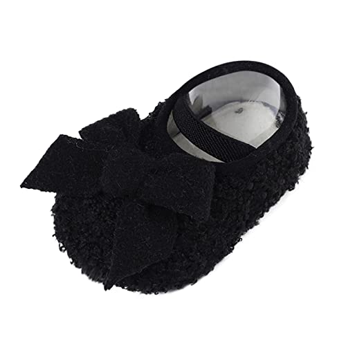 Krabbelsocken Baby - Prinzessin Schuhe Mädchen Taufschuhe Kleinkind Krabbelschuhe Bowknot Lauflernschuhe Kleinkind Sockenschuhe Rutschfeste Bodenschuhe hausschuhe Hüttenschuhe von Generic