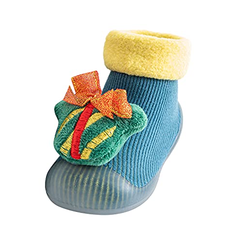 Krabbelsocken Baby Weihnachts - Sockenschuhe Kleinkind Weihnachtssocken Krabbelsocken Lauflernschuhe stoppersocken Gummisohle Bodenschuhe kinderschuhe Rutschfeste Hüttenschuhe für Mädchen Junge von Generic