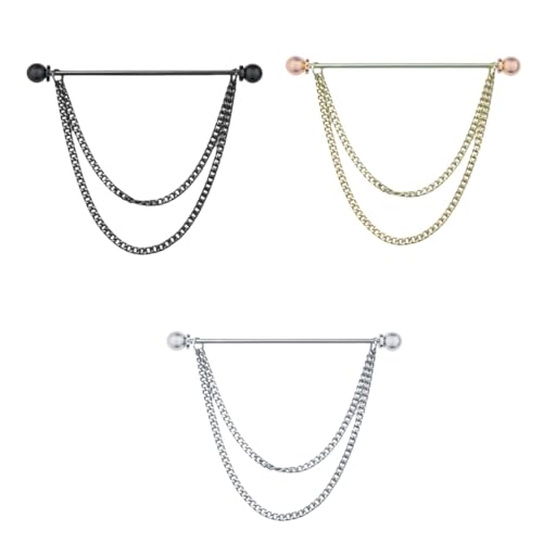 Kragennadel Herren 3 Stück Hemdkragen Doppelkette Quaste Kugel Drag Revers Anstecknadel Herren Formelle Kleidung Metallkragen Winkel Pin B Kragennadel Herren 3 Stück Hemdkragen Doppelkette Quaste Kugel Drag Revers Anstecknadel Herren Formelle Kleidung Metallkragen Winkel Pin B von Generic