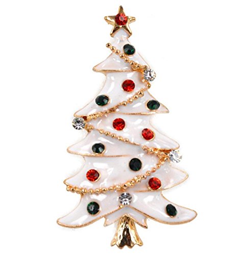 Kreative Frauen Diamant Weihnachtsbaum Brosche Mode Hochzeit Braut Schal Revers Brosche Kleidung Dekoration Damen Schmuck für Hochzeit Abschlussball 1 Stück von Generic