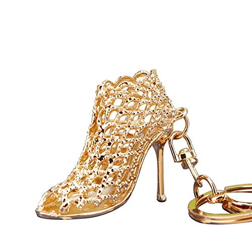 Kreativer Kristall High Heel Schuh Schlüsselanhänger Metall Strass Diamant Schlüsselanhänger Tasche Auto Anhänger Ornamente für Frauen Männer Souvenir von Generic