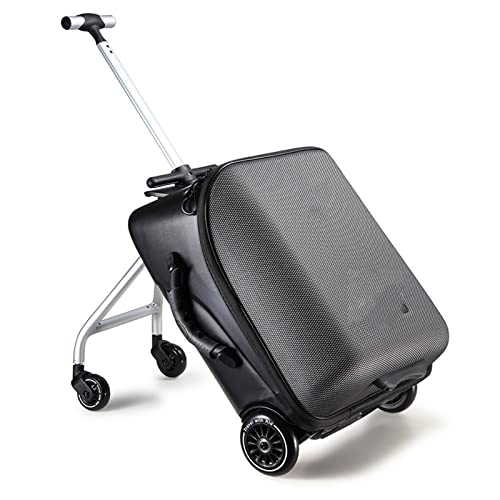 Kreatives Handgepäck für Kinder, Männer und Frauen – Lazy Trolley mit Sitzfunktion für Reisen – Innovative Reisekoffer-Tasche – Ideal für Familienurlaub, schwarz 1 von Generic