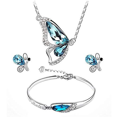 Kreatives herzförmiges Armband Herz Armband Temperament mit Diamant Accessoire Einfarbig Halskette für Frauen, B-Blau, Einheitsgröße von Generic