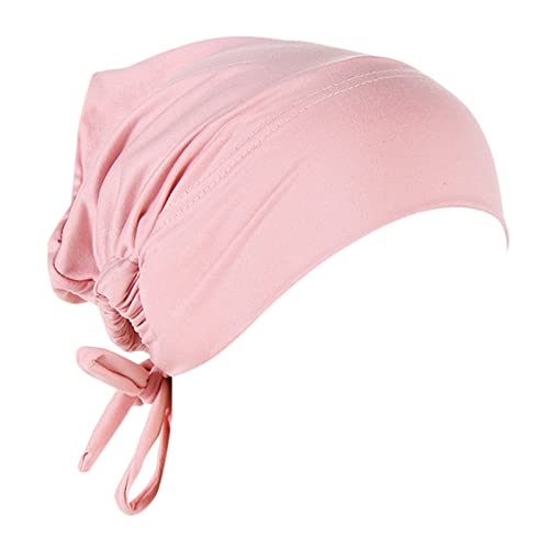 Krebs Kopf Hut Kappe Ethno Bohemian Floral Hair Cover Wrap Turban Kopfbedeckung Turban Kappe Damen Stirnbänder rutschfest (J-Pink, Einheitsgröße) von Generic