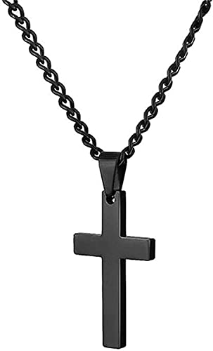Kreuz Halskette für Männer - Edelstahl Silber Gold Schwarz Schlichte Kreuz Anhänger Halskette Einfache Schmuck Geschenke Nützlich und professionell von Generic