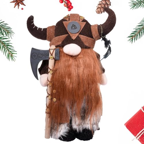 Krieger-Gartenzwerg – Wikinger-Ornamente, nordische Zwergenstatue | Statue Ornamente Zwerge Garten, Exquisite Digger der, lustige handgefertigte Krieger-Gartendekoration Outdoor-Harzstatue von Generic