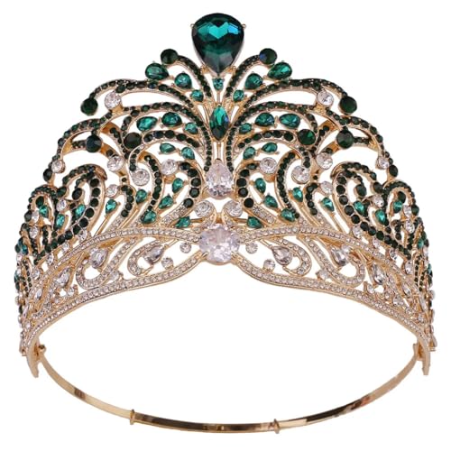 Kristall-Strass-Krone für Frauen und Mädchen, Hochzeit, Braut, Zirkon, Tiara, Krone, Haarschmuck, GN Gold von Generic