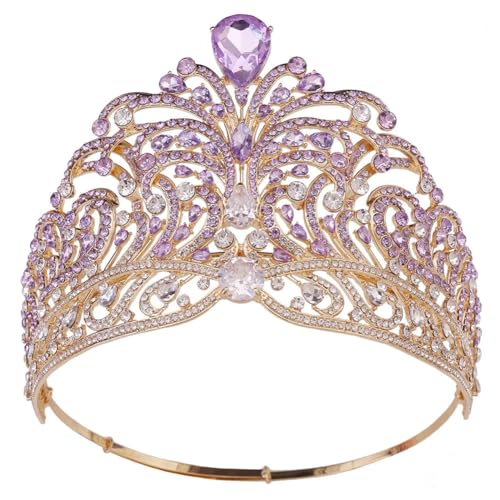 Kristall-Strass-Krone für Frauen und Mädchen, Hochzeit, Braut, Zirkon, Tiara, Krone, Haarschmuck, Strass, Kein Edelstein von Generic