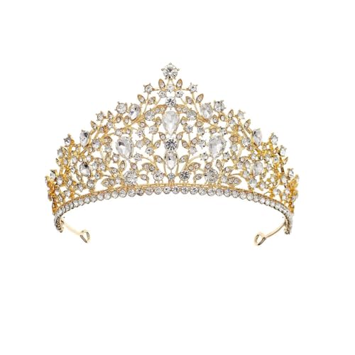 Kristall-Tiara-Krone für Frauen und Mädchen, Hochzeit, Brautparty, Stirnband, Krone, Strass-Kopfschmuck, Kristall, Kein Edelstein von Generic