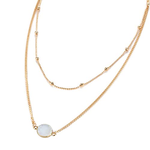 Kristallanhänger Chokerhalskette Mehrschichtige Perlen Boho Kurzkettige Halsketten Schön und praktisch von Generic
