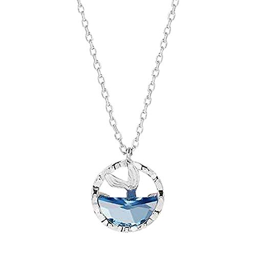 Kristallblauer kreativer Anhänger Tränen Halskette Meerjungfrau Damen Schlüsselbein Ozean Halsketten Anhänger Stern Anhänger, blau, Einheitsgröße von Generic