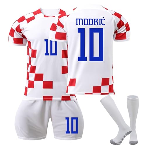 Kroatien 24 Fußball Trikot, Modric Hause/Auswärts Fußball Trikot für Kinder Erwachsener, Fussball Trikots Shorts und Socken Anzug Jungen Herren Kroatien 24 Fußball Trikot, Modric Hause/Auswärts Fußball Trikot für Kinder Erwachsener, Fussball Trikots Shorts und Socken Anzug Jungen Herren von Generic