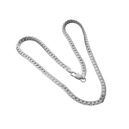 Kubanische Halskette – Silberhalskette, kubanischer Modeschmuck, Statement-Kette, eleganter Herrenschmuck | Chunky-Kette mit Anhänger, Hip Hop Link Reliquiar, dick Fus, Consulte la descripción, Siehe von Generic