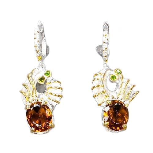 Künstlerische 925 Ohrringe Natur Zitrone Diopside 4 von Generic