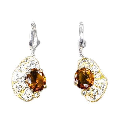 Künstlerische 925 Ohrringe Natur Zitrone Madeira Topas 3 von Generic