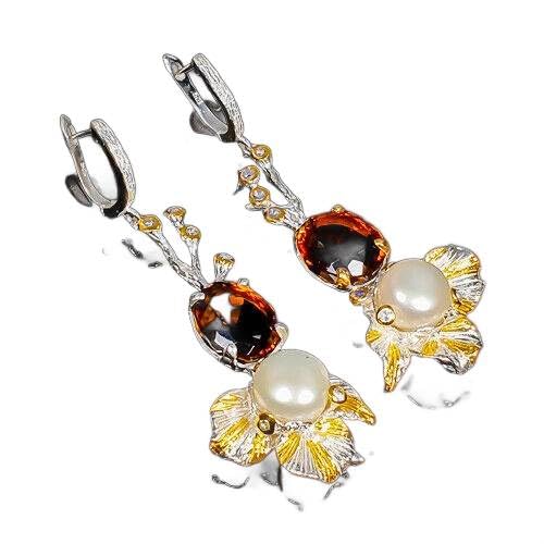 Künstlerische Ohrringe Natur Zitrone Madeira Perlen 13ct 4 von Generic