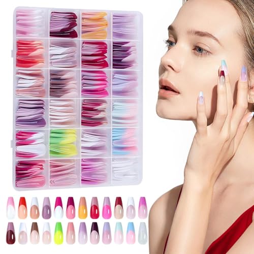 Künstliche Nägel, zum Aufkleben, vollständige Abdeckung, französische Nägel, abnehmbar, langlebig, französische Spitze, für Familie, Mädchen, Frauen Künstliche Nägel, zum Aufkleben, vollständige Abdeckung, französische Nägel, abnehmbar, langlebig, französische Spitze, für Familie, Mädchen, Frauen von Generic