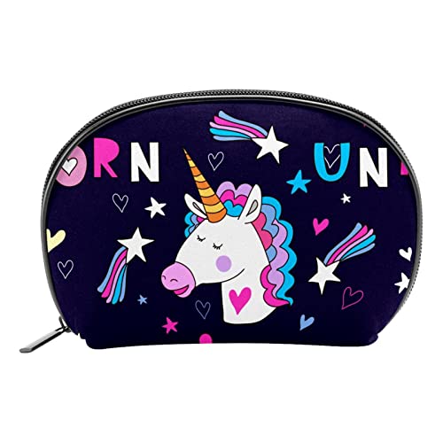 Kulturbeutel, Reise Make up Kosmetiktasche für Damen und Herren,Einhorn Cartoon lila schön von Generic