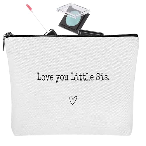 Kulturbeutel Reisetasche – Beste Schwester aller Zeiten Toilettenorganisator Sister, Frohe Weihnachten Geburtstag | Make Up Kosmetik Tasche Reise-Organizer für Schwestern, Love You Little Sis von Generic