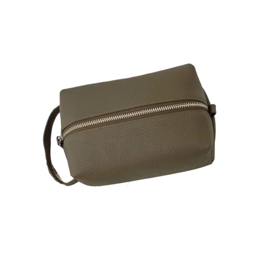 Kulturbeutel aus Leder, große Kapazität, tragbar, for Reisen, Kosmetik, for Damen und Herren(Dark Gray) von Generic
