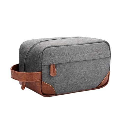 Kulturbeutel aus Segeltuch for Herren, große Kapazität, for Geschäftsreisen, tragbar, for den Bedarf an Make-up-Aufbewahrung(Gray) von Generic