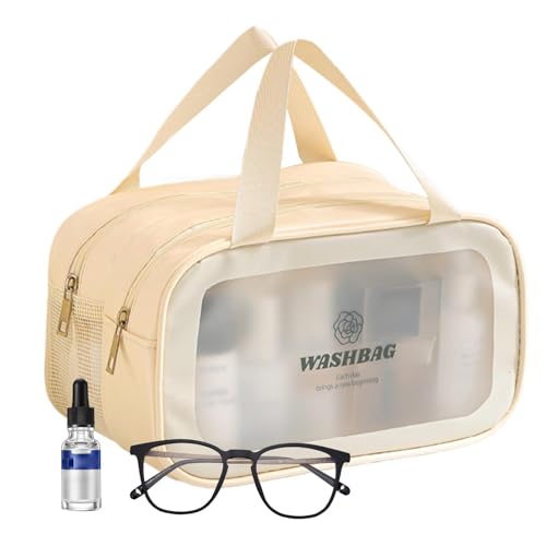 Kulturbeutel für Damen – Make-up-Organizer, trocken und nass, separate Reise-Aufbewahrungstasche, tragbarer Shampoo-Beutel, Aufbewahrungs-Organizer für Lotionen, Gesichtsreiniger, Beige, Refer to Kulturbeutel für Damen – Make-up-Organizer, trocken und nass, separate Reise-Aufbewahrungstasche, tragbarer Shampoo-Beutel, Aufbewahrungs-Organizer für Lotionen, Gesichtsreiniger, Beige, Refer to von Generic