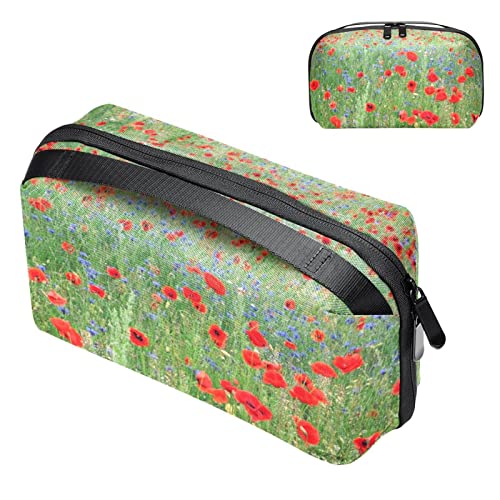 Kulturbeutel für Männer, Reise Kultur Organizer Dopp Kit Wasserfester Rasierbeutel für Kulturzubehör,Klatschmohn rotes Blumen Feld von Generic