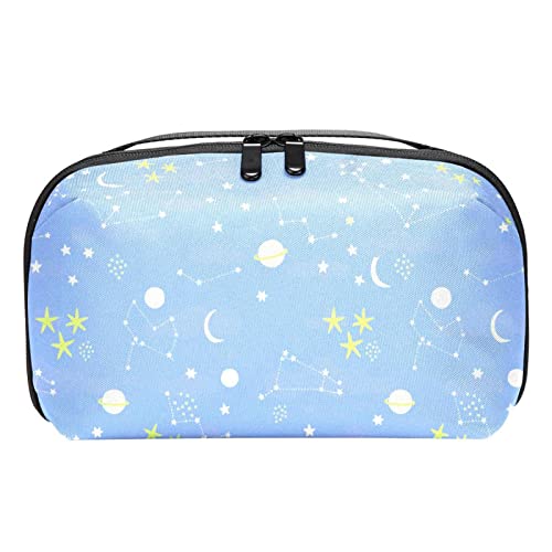 Kulturbeutel für Männer, Reise Kultur Organizer Dopp Kit Wasserfester Rasierbeutel für Kulturzubehör,Konstellation Planet Mond Stern blau Cartoon von Generic