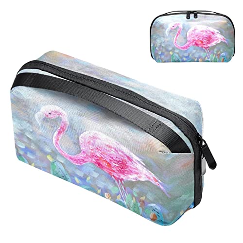 Kulturbeutel für Männer, Reise Kultur Organizer Dopp Kit Wasserfester Rasierbeutel für Kulturzubehör,Ölgemälde Flamingo Fee Palme von Generic