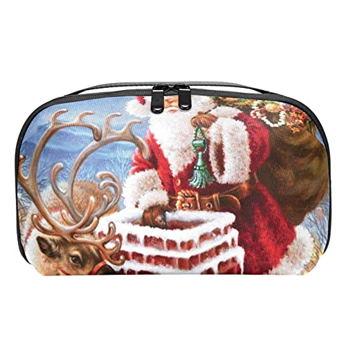 Kulturbeutel für Männer, Reise Kultur Organizer Dopp Kit Wasserfester Rasierbeutel für Kulturzubehör,Ölgemälde Retro Weihnachtselch von Generic