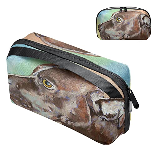 Kulturbeutel für Männer, Reise Kultur Organizer Dopp Kit Wasserfester Rasierbeutel für Kulturzubehör,Ölgemälde Tier Schwarzer Hund von Generic