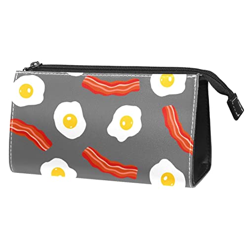 Kulturbeutel für Männer, Reise Kultur Organizer Dopp Kit Wasserfester Rasierbeutel für Kulturzubehör,Pochiertes Ei Speck Cartoon Food Grey von Generic