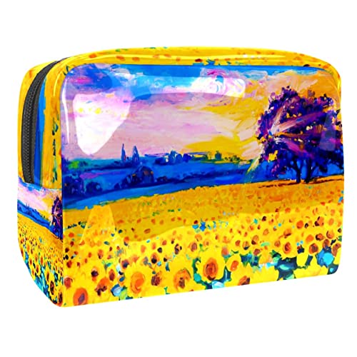 Kulturbeutel für Männer, Reise Kultur Organizer Dopp Kit Wasserfester Rasierbeutel für Kulturzubehör,Sonnenblumen Sonnenaufgang Ölgemälde von Generic