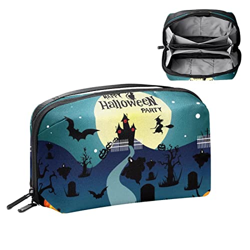 Kulturbeutel zum Aufhängen, Dopp Kit für Männer, wasserabweisend, Rasierbeutel für die Reise,Halloween Karikatur Kürbis Laternen Schloss von Generic