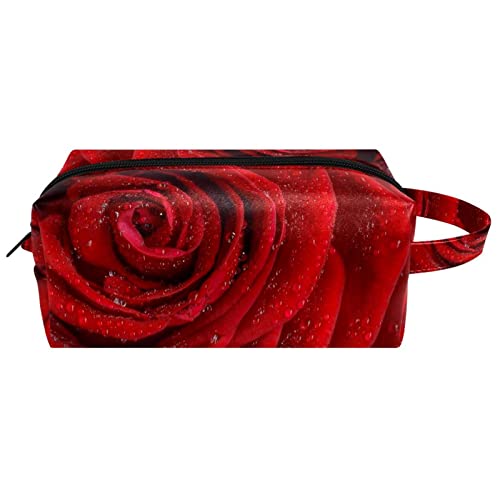 Kulturbeutel zum Aufhängen, Dopp Kit für Männer, wasserabweisend, Rasierbeutel für die Reise,Rote Rosen Blume mit Blumen von Generic