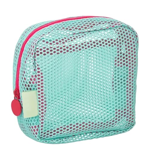Kulturtasche Netz Kosmetiktasche Reisetaschen Frauen Make-up Beutel Geldbörse 13X13X4CM Reise Mesh Beutel Cosmetic Bag Badezimmertasche (Grün,13X13X4CM) von Generic