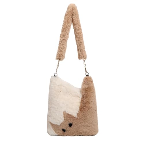 Kunstleder Einkaufstasche Damen Schultertasche College Tote Handtasche Arbeit Einkaufstasche Geldbörse Männer Umhängetaschen Groß (Khaki, One Size) von Generic