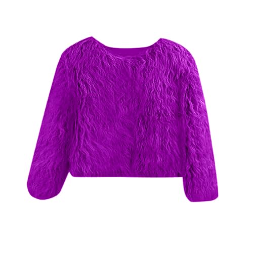 Kunstpelz Pelzjacke Mädchen - Kleinkind Baby Pelzmantel Fellmantel Winterjacke Kunstpelz Zotte Fleece Shaggy Outwear Jacke Babyjacke Winter Mantel Warm Jacke Felljacke-Pelzmantel (PP2, 6-7 Years) von Generic