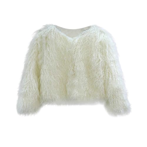 Kunstpelz Pelzjacke Mädchen - Kleinkind Baby Pelzmantel Fellmantel Winterjacke Kunstpelz Zotte Fleece Shaggy Outwear Jacke Babyjacke Winter Mantel Warm Jacke Felljacke-Pelzmantel (White, 2-3 Years) von Generic