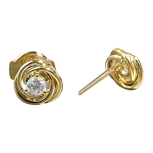 Kupfer vergoldung Mode Blume Zirkon Temperament Ohrringe von Generic