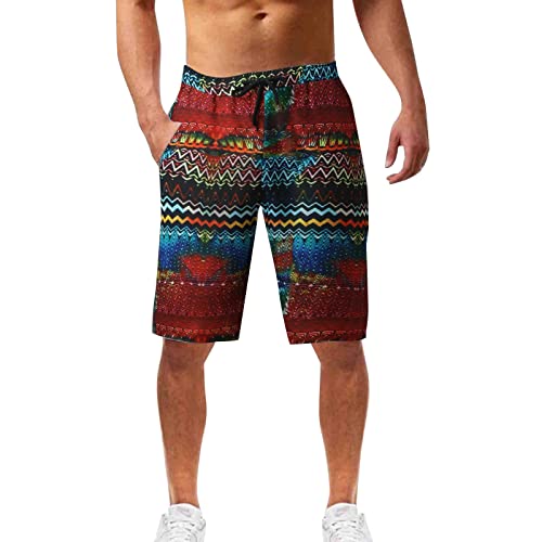 Kurz Herren Sommerhose Lässige Fitness Hosen Herren Gym Kurz Baumwolle mit Tunnelzug Strandhose Herren Bunt Sommer Herrenshorts Pants Jogginghose Herren Kurz von Generic