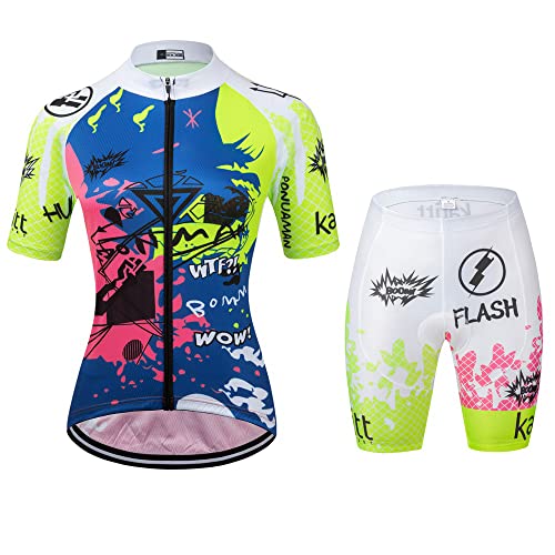 Kurzärmeliges Fahrradtrikot für Damen, Sommerkleidungs-Set, XS-4XL, 1, XXL von Generic