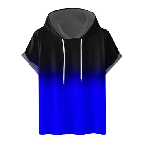 Kurzarm Hoodie Damen Einfarbig Kapuzenpullover Modische Sweatshirt Mit Kapuze Locker Kapuzenpulli Plus Size Hoody Oberteile Bequem Baumwolle Bluse Sommer Klassisch Tops Sportshirt Sommershirts von Generic