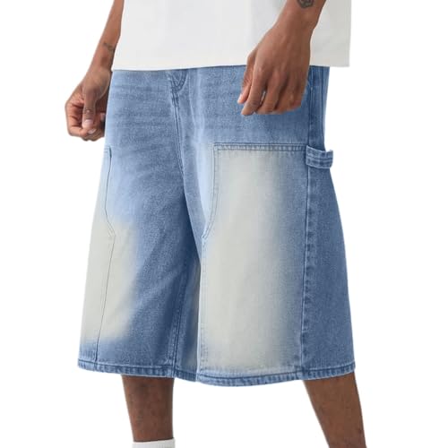 Kurze Baggy Jeans Herren, Denim Shorts Herren Sommer, Leichte Sommerhose Kurz Jeanshose mit Weite Bein Bermuda Jeansshorts Gerades Bein Herrenshorts Sommerjeans Outdoor Frezeitshorts Jeanshosen Kurze Baggy Jeans Herren, Denim Shorts Herren Sommer, Leichte Sommerhose Kurz Jeanshose mit Weite Bein Bermuda Jeansshorts Gerades Bein Herrenshorts Sommerjeans Outdoor Frezeitshorts Jeanshosen von Generic