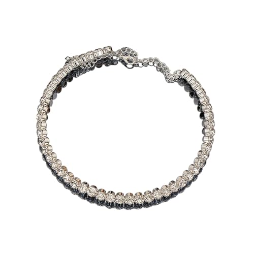 Kurze Choker-Halskette aus vergoldetem Kristall für Damen, große glänzende Steinkette, Brautschmuck, für Damen, Einheitsgröße von Generic