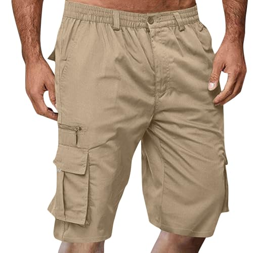 Kurze Hosen Herren Cargohose Sommer Einfarbige Shorts Elastische Taille Sommerhose mit Tasche Sportshorts Locker Freizeithosen Kurz Arbeitshose,Beige,L Kurze Hosen Herren Cargohose Sommer Einfarbige Shorts Elastische Taille Sommerhose mit Tasche Sportshorts Locker Freizeithosen Kurz Arbeitshose,Beige,L von Generic