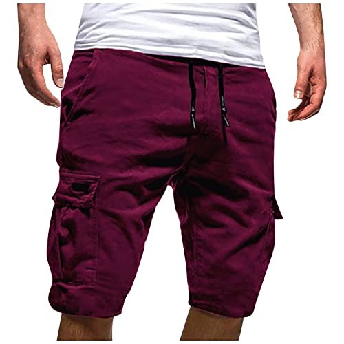 Kurze Hosen Herren Cargohose Sommer Einfarbige Shorts Elastische Taille Sommerhose mit Tasche Sportshorts Locker Freizeithosen Kurz Arbeitshose,Rot,M Kurze Hosen Herren Cargohose Sommer Einfarbige Shorts Elastische Taille Sommerhose mit Tasche Sportshorts Locker Freizeithosen Kurz Arbeitshose,Rot,M von Generic