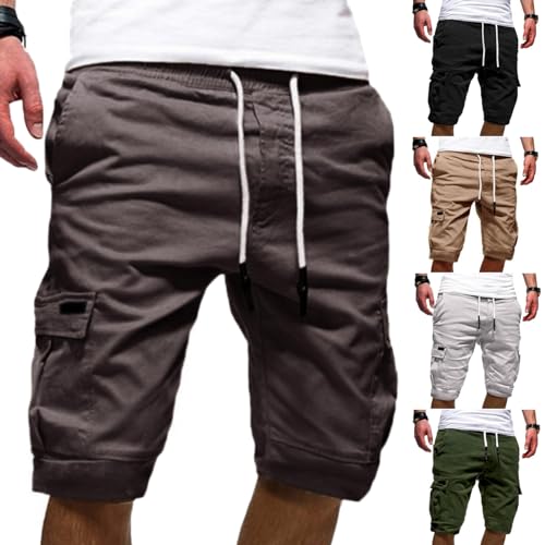 Kurze Hosen Herren Cargohose mit Taschen Stretch Baggy Jogginghose Sommer Cargo Shorts Strandhosen Männer Bequem Arbeitshose Leichte Freizeithose Casual Outdoor Hosen Trekkinghose von Generic