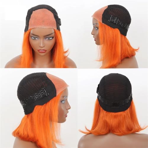 Kurze Perücke, Spitze-Front-Echthaar-Perücken Für Frauen, Gerade 6 X 4-Spitze-Frontal, Vorgezupfte Menschliche Perücken von Generic